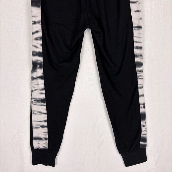 Monrow Black with Black & White Tie Dye Sides Jogger Sweatpants Size XS - Picture 10 of 12
